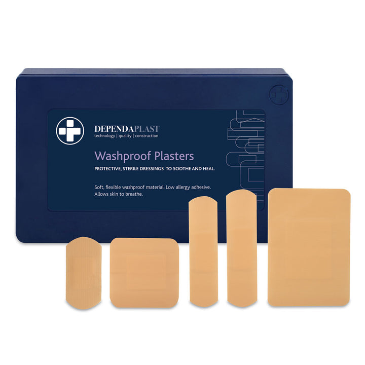 Dependaplast Washproof Plasters Assorted in Plastic Dispenser Box of 120