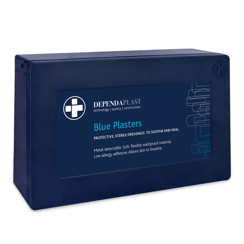 Dependaplast Blue Food Area Plasters Assorted in Dispenser Box of 120